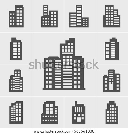 Icons Building Vector illustration Royalty-Free Stock Photo #568661830