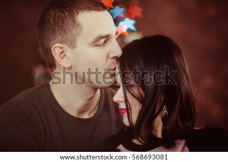 Picture of young couple kissing