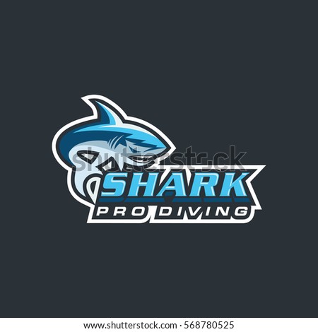 Sport Shark Creative Concept Logo Design Template