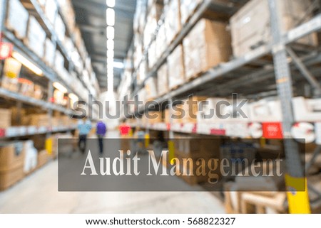 Warehouse or storehouse with blur background