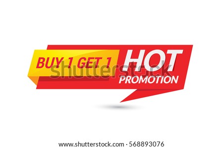 Sale vector banner template - Buy 1 Get 1 Hot Promotion - limited time only.