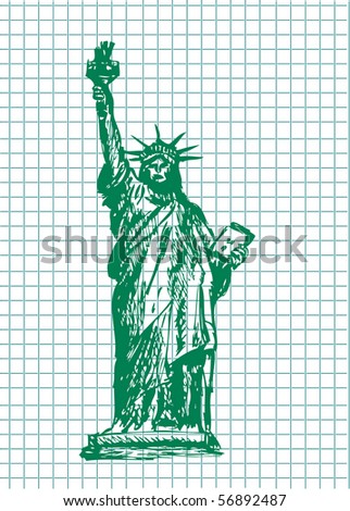 hand drawn statue of liberty