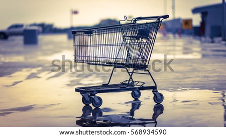 Shopping trolley in vintage style.