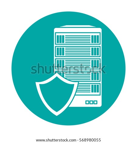 server related shield icon image vector illustration design