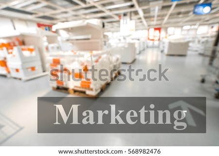 Warehouse or storehouse with blur background