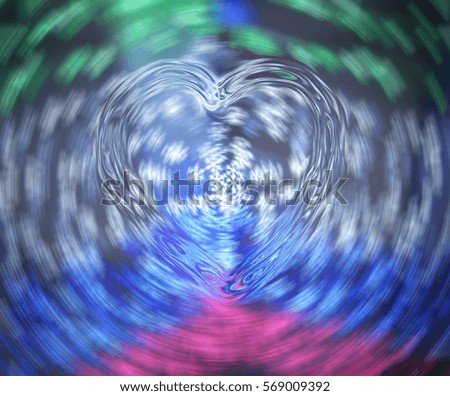 twirl heart  with colorful background