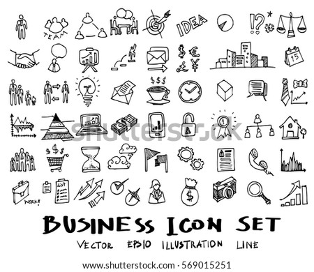 Business doodles sketch vector ink. Royalty-Free Stock Photo #569015251