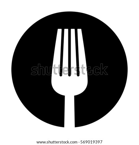contour fork icon image design, vector illustration