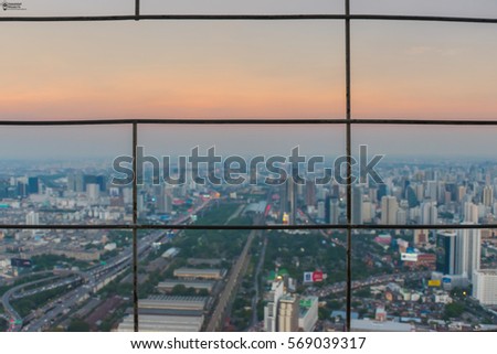 the landscape photo of bangkok thailand through the net