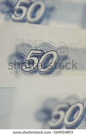 Closeup russian banknotes money