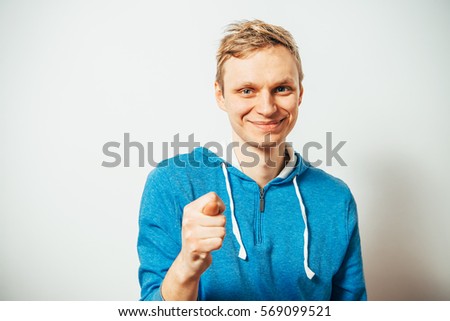 Closeup portrait man giving thumb, finger fig gesture you are going to get zero nothing. Negative emotions, facial expressions, feelings, body language, signs
