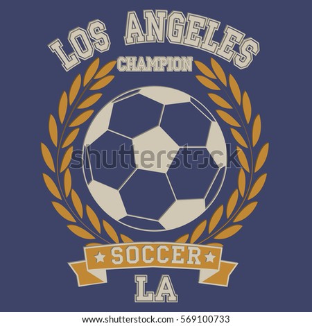 Los angeles sport typography t-shirt. College fashion design print soccer Graphicsl - vector