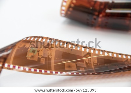 Photo film strip isolated on white background