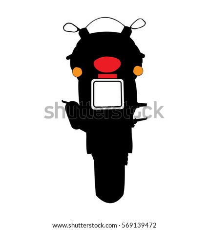 Motorcycle rear view vector silhouette