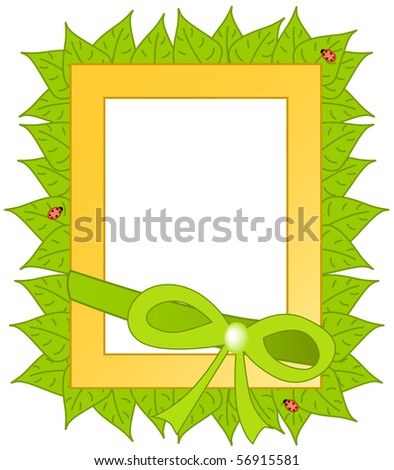 Yellow frame with green leaves