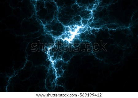 Blue lightning design. Abstract background. Isolated on black background.
