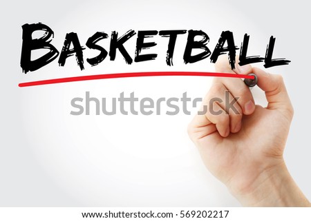 Hand writing Basketball with marker, sport concept background