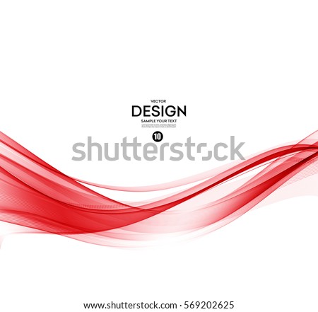 Vector Abstract color red wave design element