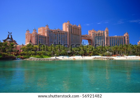 Atlantis Hotel on Paradise Island in Nassau,Bahamas. Royalty-Free Stock Photo #56921482