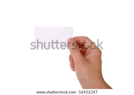 hand holding blank business card with clipping paths