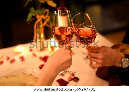 Romantic dinner  Royalty-Free Stock Photo #569247781