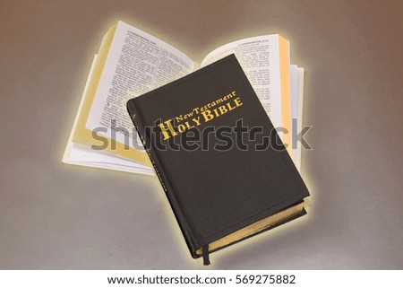 Opened Holy Bible book, isolated on white