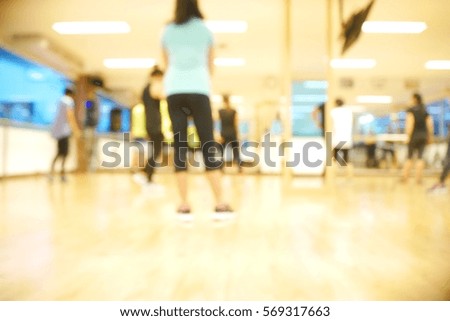 Picture blurred  for background abstract and can be illustration to article of aerobic class