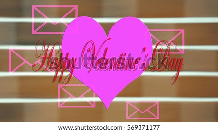 happy valentines day hand drawing lettering card design