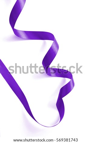 purple ribbon on a white background