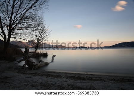  sunset on Lake Maggiore Italy/ Lake sunset /
photos taken in a hidden beach