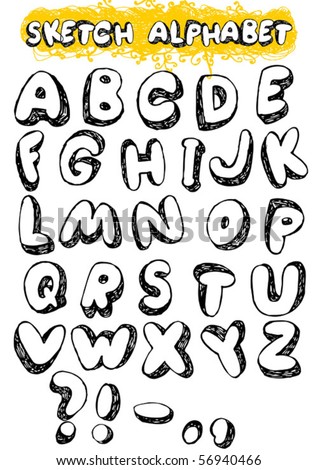 Hand Drawn sketch alphabet