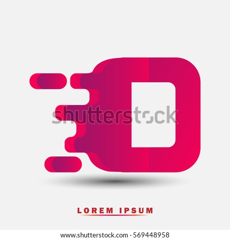 Letter O icon and logo template. Elegant typographic design. Spread the font. red and purple