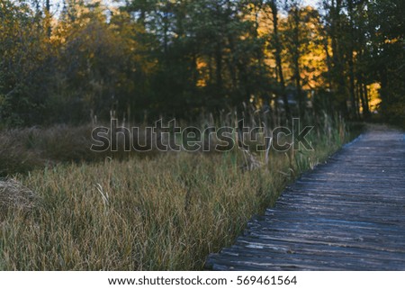 Wooden trails in Plitvice national park in northern Croatia