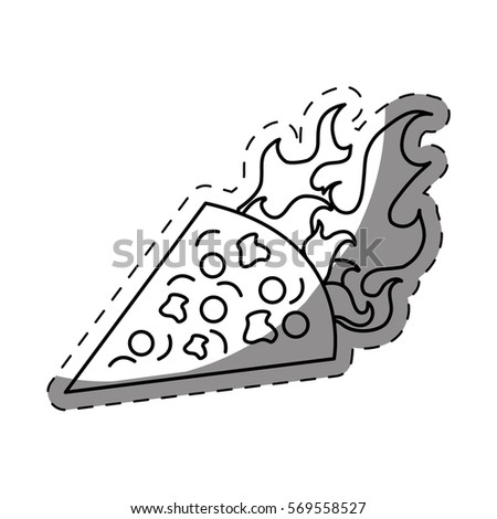 pizza fast food image vector illustration design
