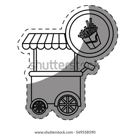 french fries car icon, vector illustration image