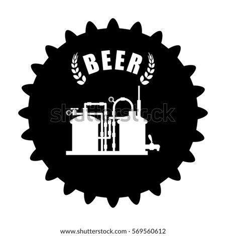black beer cap emblem icon image, vector illustration
