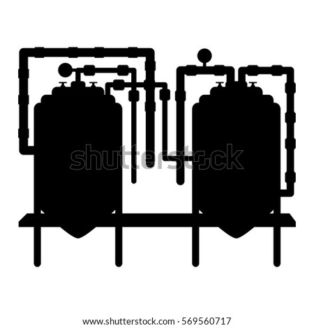 black beer tanks icon image design, vector illustration