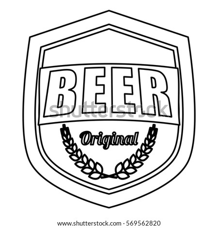 contour beer related emblem icon image, vector illustration