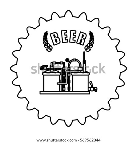 contour beer cap emblem icon image, vector illustration