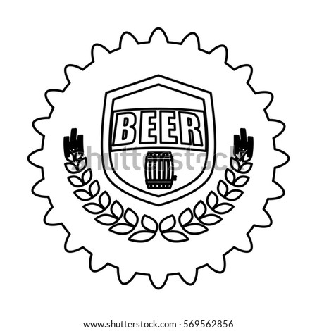 contour beer cap emblem icon image, vector illustration
