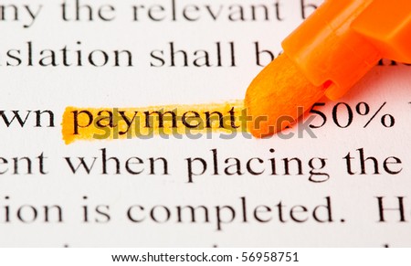 payment word closeup