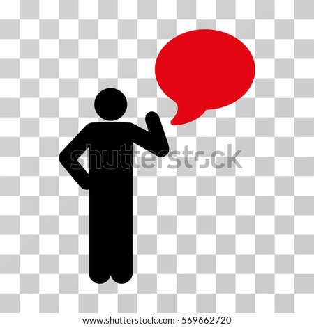 Man Idea Balloon icon. Vector illustration style is flat iconic bicolor symbol, intensive red and black colors, transparent background. Designed for web and software interfaces.