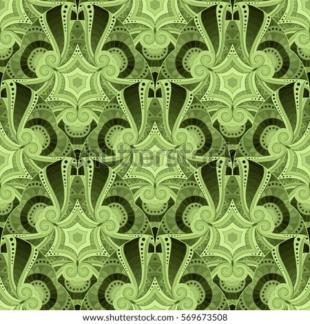 Vector Seamless Colored Pattern For Your Design. Hand Drawn Decorative Scales