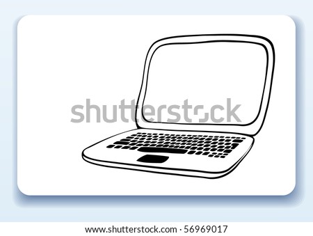 laptop, business card