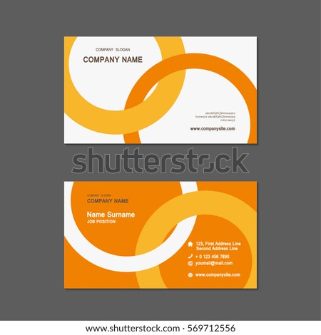 simple Business name card set template. design template. Vector illustration. Annual report.