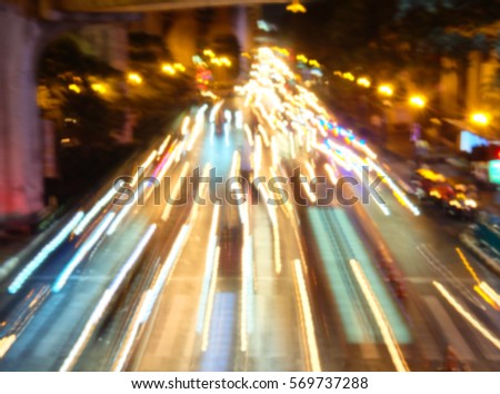 Traffic jam , blur image.