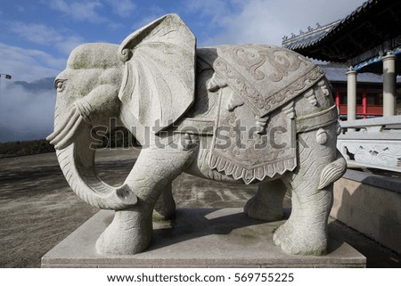 elephant stone carving