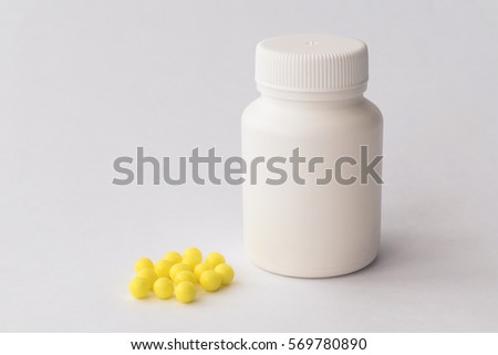 Prescription drugs on white background, close up / Prescription drugs, close up
