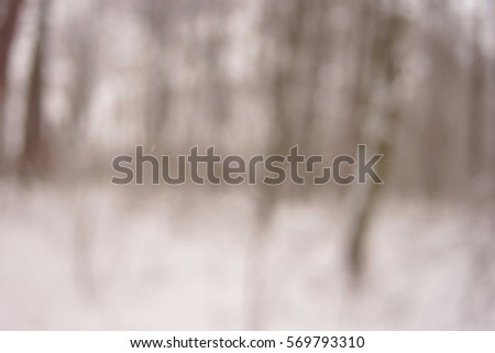 Snowing snowflakes against winter forest