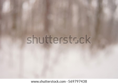 Snowing snowflakes against winter forest